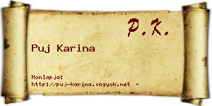 Puj Karina névjegykártya
